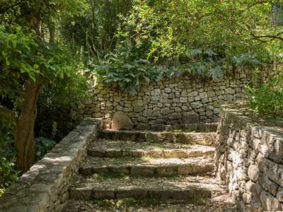 Torniamo ora indietro e procediamo sempre pi� gi� percorrendo un sentiero fatto di scalini rocciosi e terriccio
